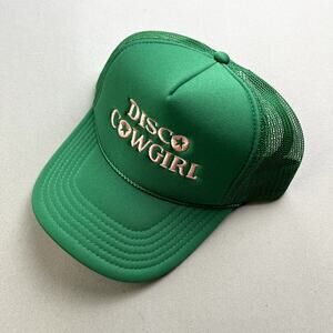 Disco Cowgirl Hat Cap Snapback Trucker Womens Green Western Cowboy Adjustable